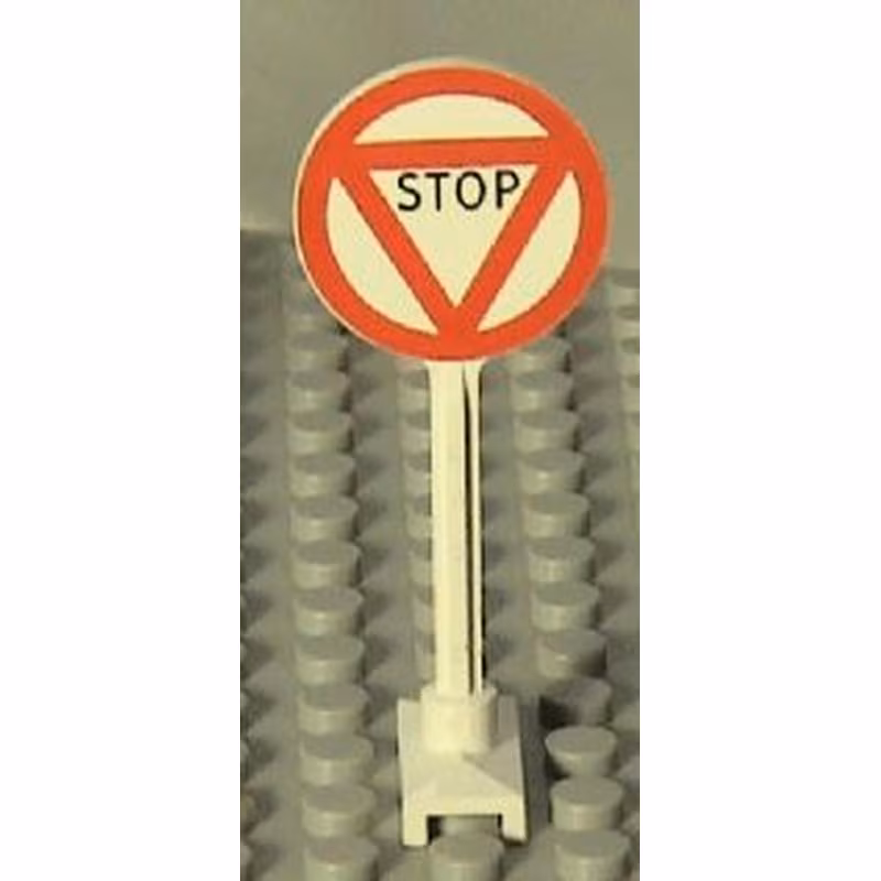 Road Sign Round with 'STOP' in Triangle Pattern