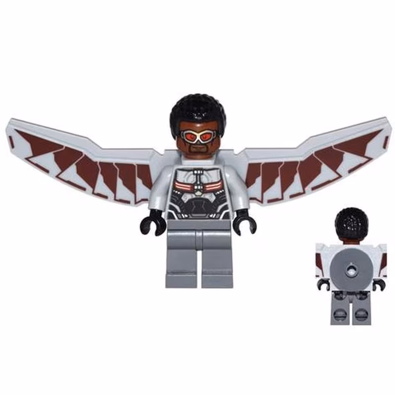 Falcon - Light Bluish Gray and Dark Red Wings