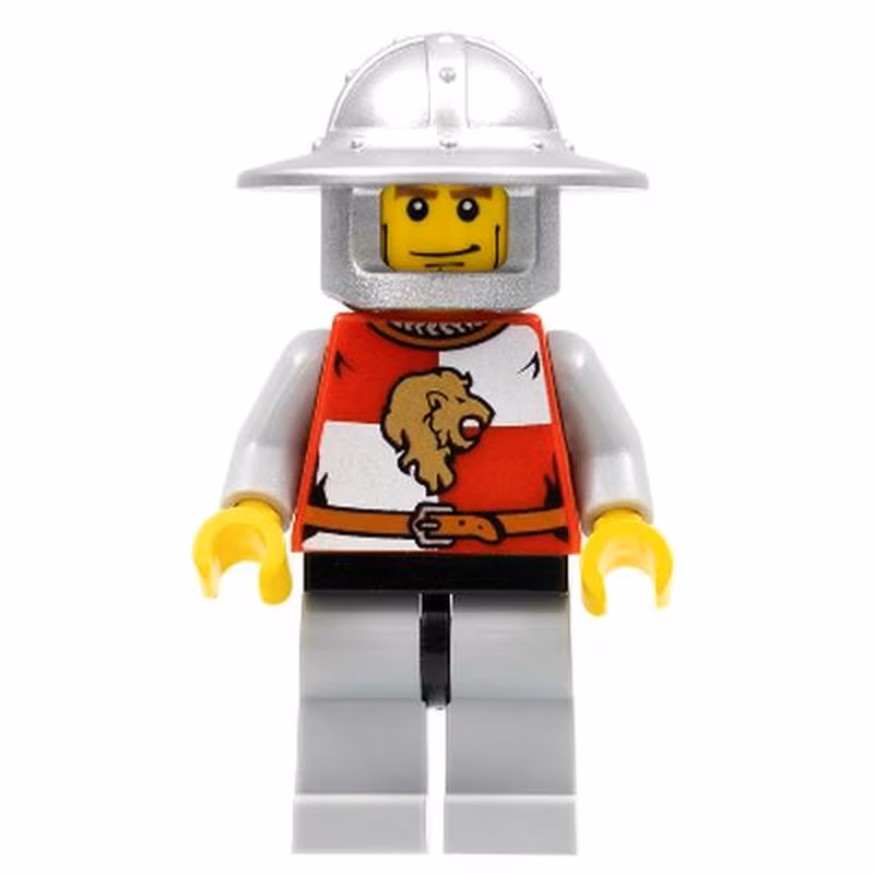 Kingdoms - Lion Knight Quarters, Helmet with Broad Brim, Vertical Cheek Lines