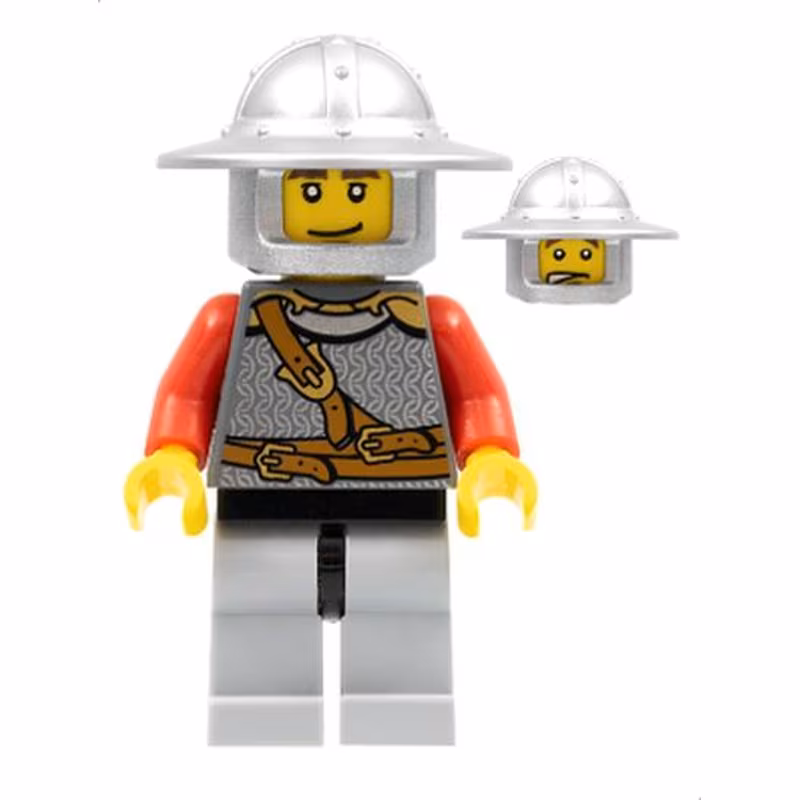 Kingdoms - Lion Knight Scale Mail with Chest Strap and Belt, Helmet with Broad Brim, Eyebrows and Goatee