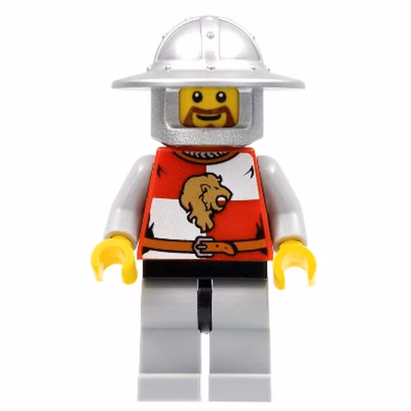 Kingdoms - Lion Knight Quarters, Helmet with Broad Brim, Brown Beard Rounded
