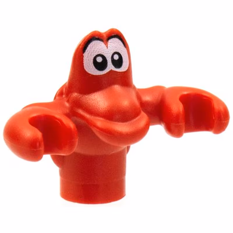 Crab, The Little Mermaid with White Eyes, Large Black Pupils and Eyebrows Pattern (Sebastian) Crab, The Little Mermaid with White Eyes, Large Black Pupils and Eyebrows Pattern (Sebastian)