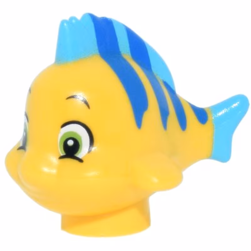 Fish, The Little Mermaid with Blue Stripes, Medium Azure Dorsal and Caudal Fins, Lime Eyes with Bottom Eyelids Pattern (Flounder / Fabius) Fish, The Little Mermaid with Blue Stripes, Medium Azure Dorsal and Caudal Fins, Lime Eyes with Bottom Eyelids Pattern (Flounder / Fabius)