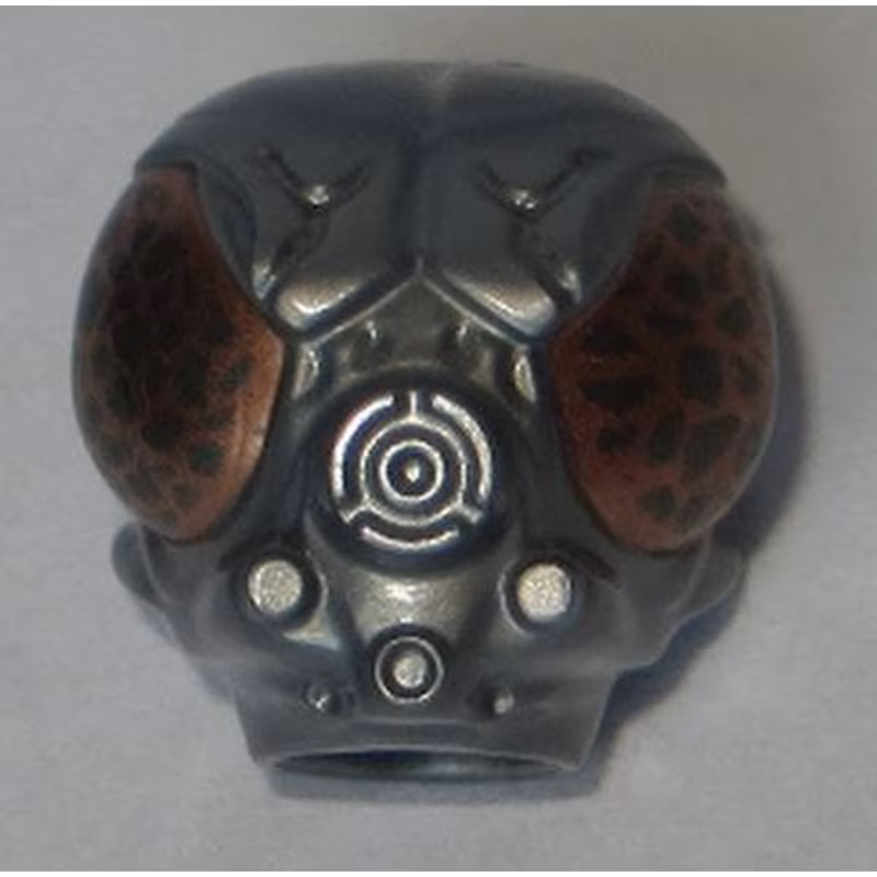 Minifigure, Head, Modified SW LOM Series Protocol Droid with Breathing Mask with Large Copper and Pearl Dark Gray Speckled Eyes Pattern Minifigure, Head, Modified SW LOM Series Protocol Droid with Breathing Mask with Large Copper and Pearl Dark Gray Speckled Eyes Pattern