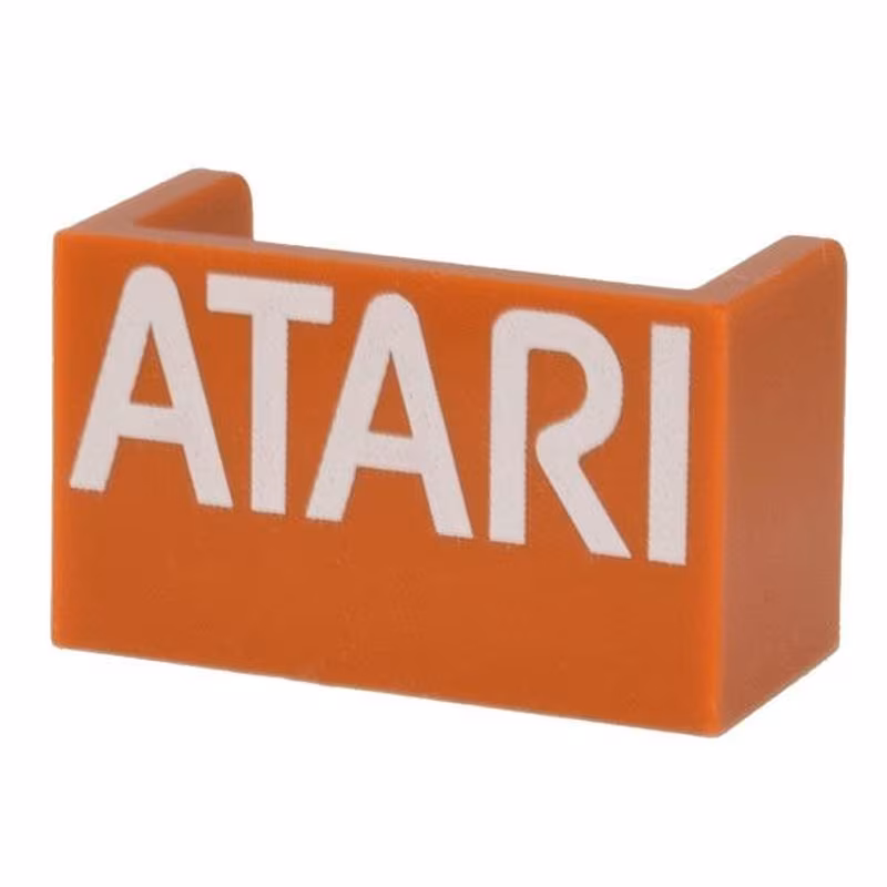 Panel 1 x 2 x 1 with Rounded Corners and 2 Sides with White 'ATARI' Pattern