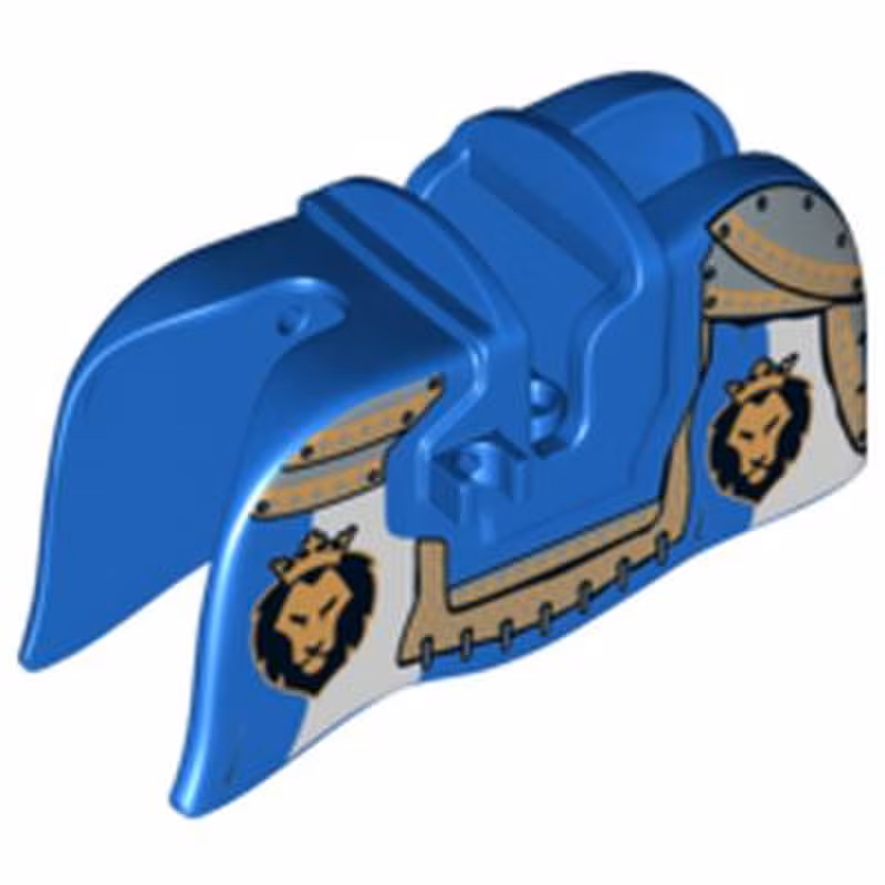 Horse Barding, Smooth Edge with Lion Heads and Gold Armor Plates Pattern Horse Barding, Smooth Edge with Lion Heads and Gold Armor Plates Pattern