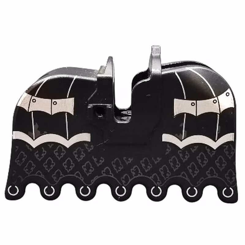 Horse Barding, Ruffled Edge with Silver Armor and Fleur-de-lis Pattern Horse Barding, Ruffled Edge with Silver Armor and Fleur-de-lis Pattern