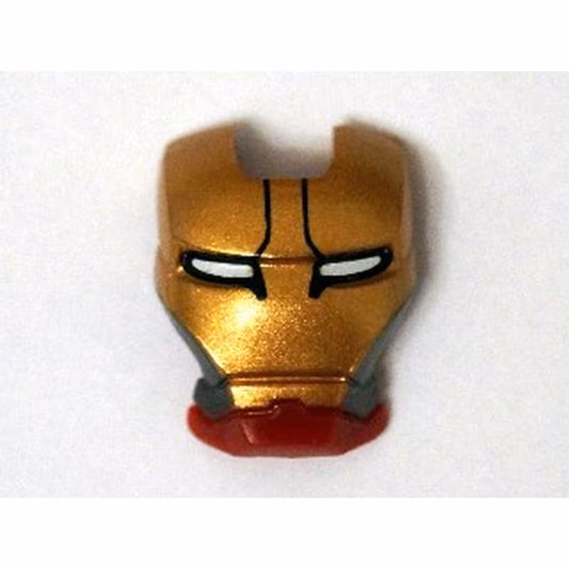 Minifigure, Visor Top Hinge with Gold Face Shield, Silver Sides, Black Lines on Forehead and White Eyes Pattern Minifigure, Visor Top Hinge with Gold Face Shield, Silver Sides, Black Lines on Forehead and White Eyes Pattern