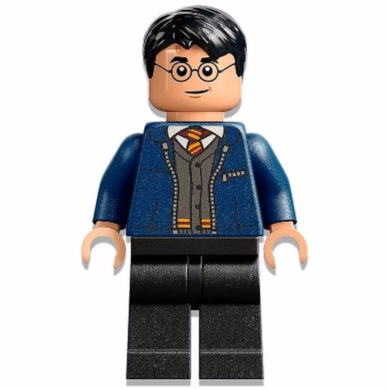 Harry Potter - Dark Blue Open Jacket over Gryffindor Cardigan Sweater, Black Legs