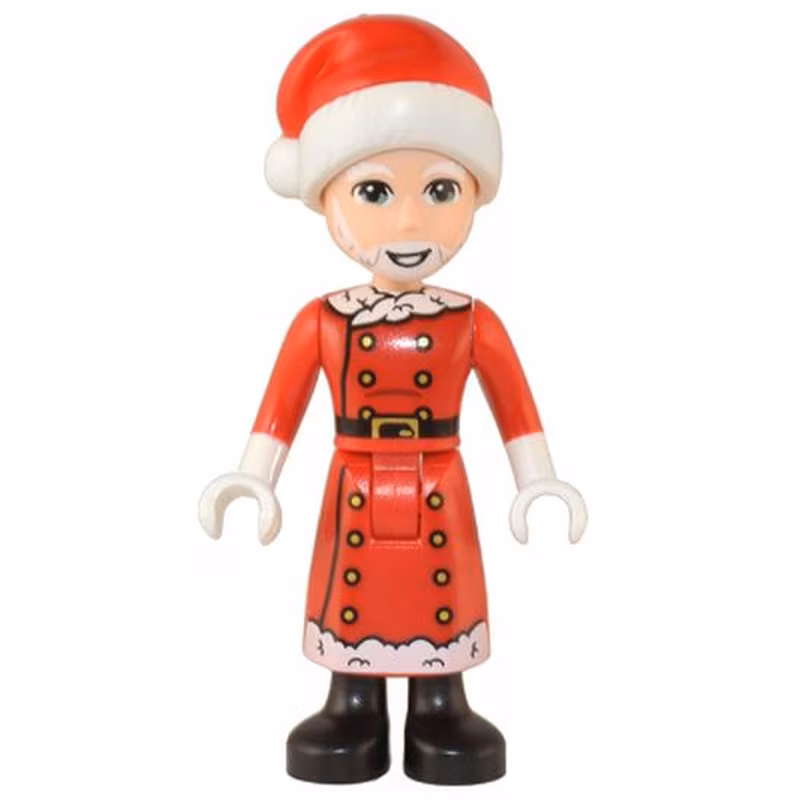 Friends Santa - Red Jacket and Skirt with Buttons and White Trim, Santa Hat