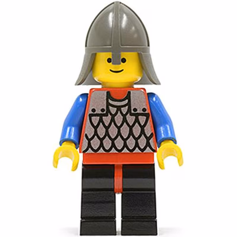 Scale Mail - Red with Blue Arms, Black Legs with Red Hips, Dark Gray Neck-Protector
