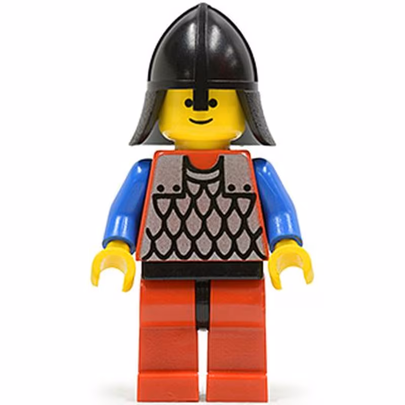 Scale Mail - Red with Blue Arms, Red Legs with Black Hips, Black Neck-Protector