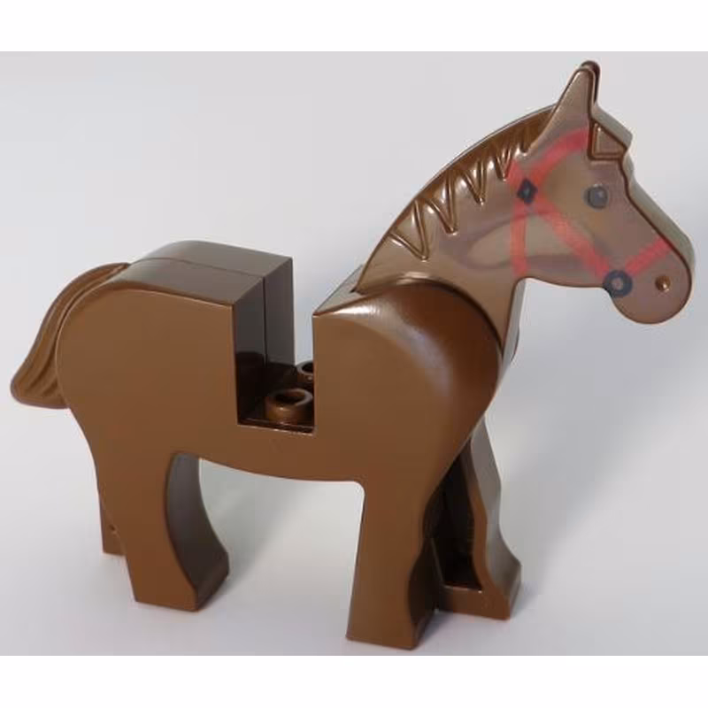Horse with Black Eyes, Red Bridle Pattern Horse with Black Eyes, Red Bridle Pattern
