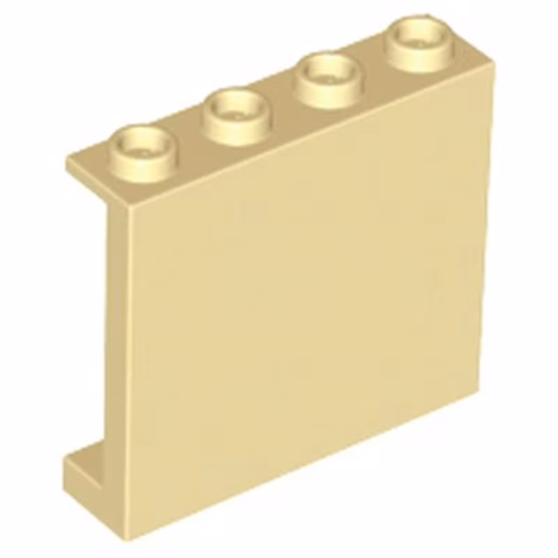 Panel 1 x 4 x 3 with Side Supports - Hollow Studs