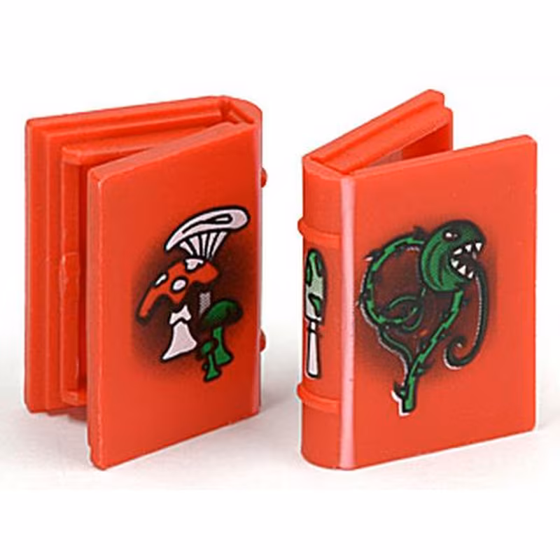 Minifigure, Utensil Book 2 x 3 with Mushrooms and Vine Pattern
