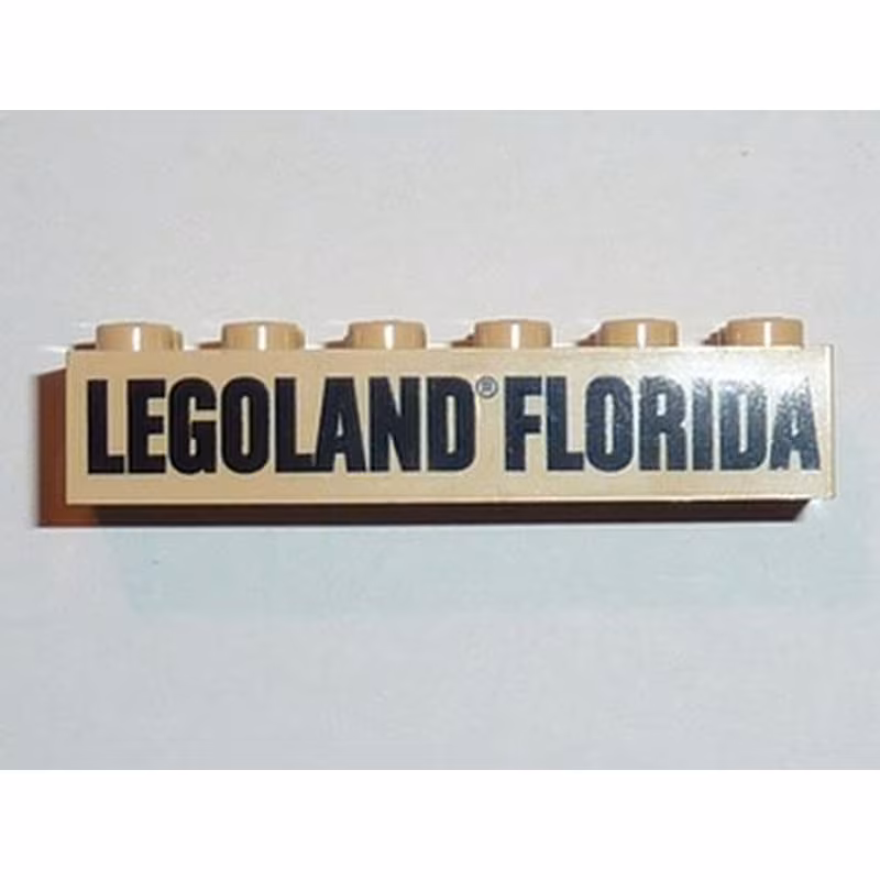 Brick 2 x 6 with Black LEGOLAND FLORIDA Pattern