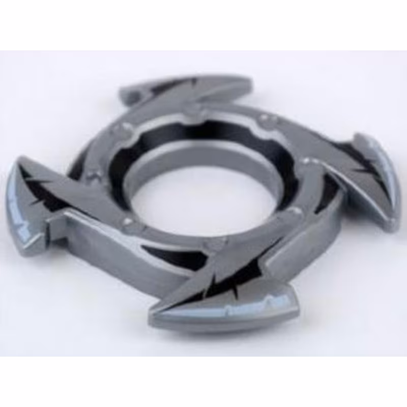 Ring 4 x 4 with 2 x 2 Hole and 4 Arrow Ends with Black Spikes Pattern (Ninjago Spinner Crown)