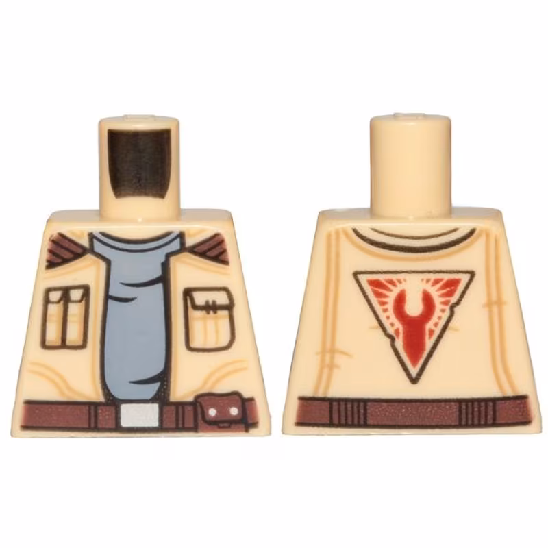 Torso SW Jacket with Pockets, Dark Brown Belt and Sand Blue Undershirt Pattern (Rowan)