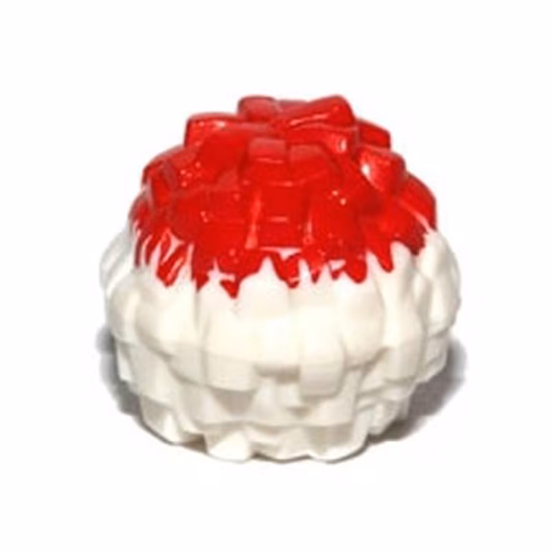 Minifigure, Utensil Cheerleader Pom Pom with Red Top Pattern
