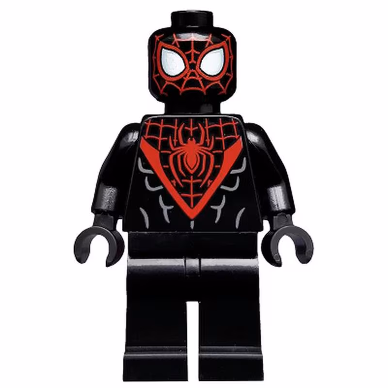 Spider-Man (Miles Morales) - Red Webbing on Head, Black Hands