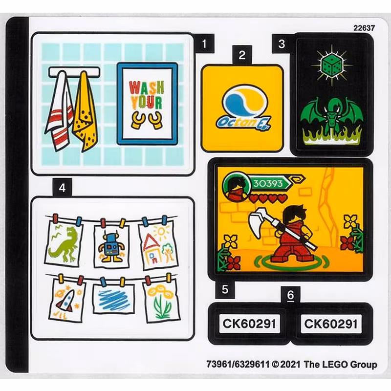 Sticker Sheet for Set 60291 - (73961/6329611) Sticker Sheet for Set 60291 - (73961/6329611)