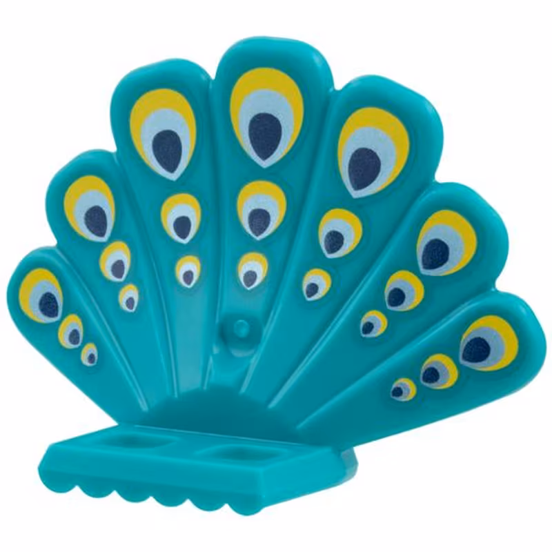 Minifigure Costume Turkey / Peacock Fan Tail with Yellow, Metallic Blue, and Dark Blue False Eyes Pattern Minifigure Costume Turkey / Peacock Fan Tail with Yellow, Metallic Blue, and Dark Blue False Eyes Pattern