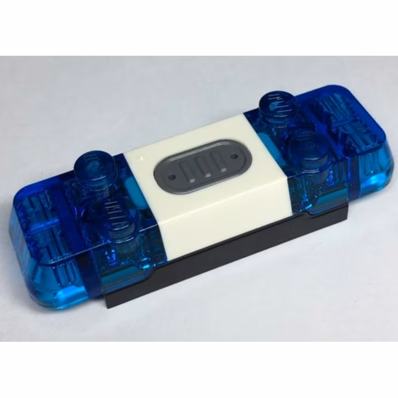 Electric, Light & Sound Siren 2 x 6 x 1 with Trans-Dark Blue Lights and White Center