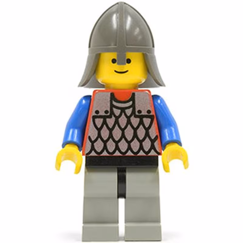 Scale Mail - Red with Blue Arms, Light Gray Legs with Black Hips, Dark Gray Neck-Protector