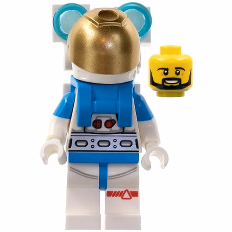 Lunar Research Astronaut - Male, White and Dark Azure Suit, White Helmet, Metallic Gold Visor, Backpack Lights, Beard Lunar Research Astronaut - Male, White and Dark Azure Suit, White Helmet, Metallic Gold Visor, Backpack Lights, Beard