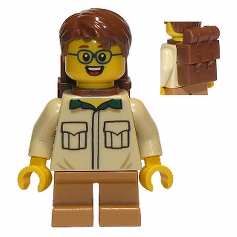 Camper, Male Child, Tan Shirt, Medium Nougat Short Legs, Glasses, Backpack Camper, Male Child, Tan Shirt, Medium Nougat Short Legs, Glasses, Backpack