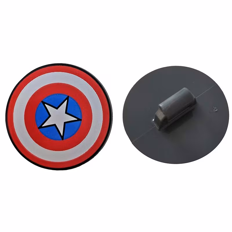 Minifigure, Shield Circular Convex Face with Red and White Concentric Rings, Star in Blue Circle Pattern (Captain America)