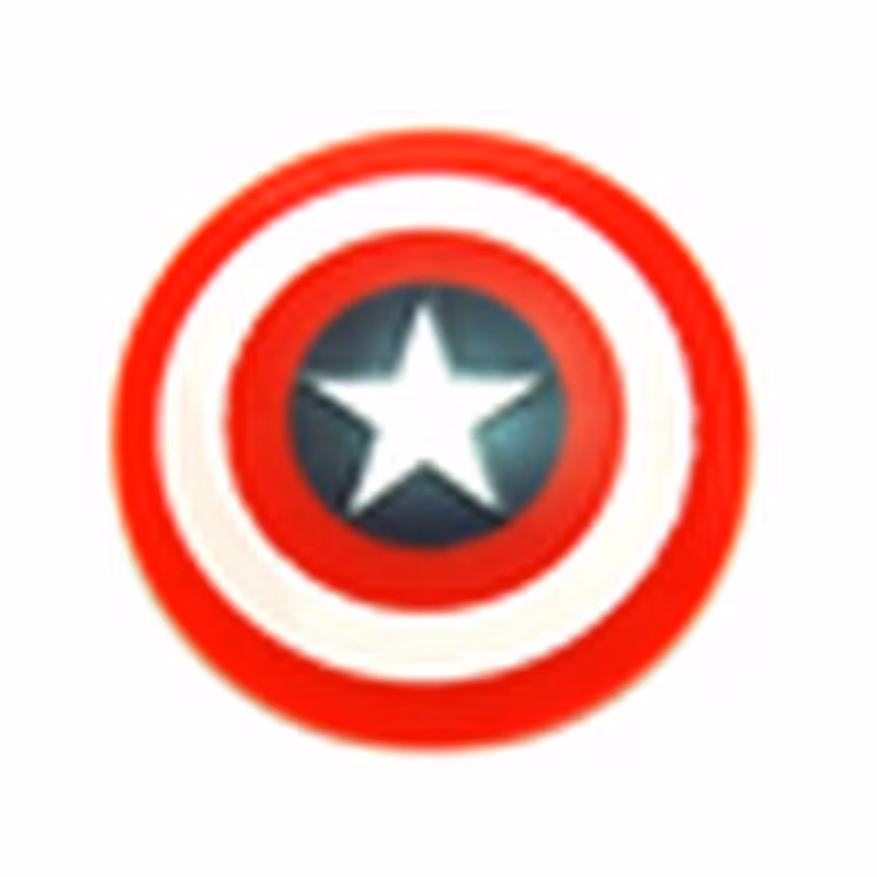 Minifigure, Shield Circular Convex Face with White Ring, Star in Dark Blue Circle Pattern (Captain America)