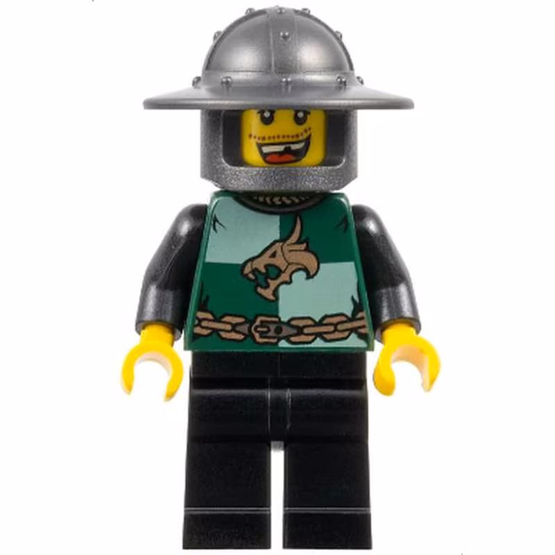 Kingdoms - Dragon Knight Quarters, Helmet with Broad Brim, Missing Tooth (Chess Pawn)