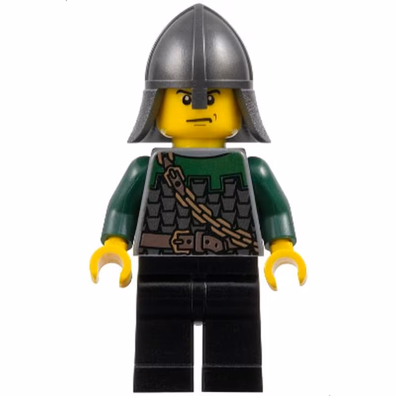 Kingdoms - Dragon Knight Scale Mail with Chain and Belt, Helmet with Neck Protector, Scowl