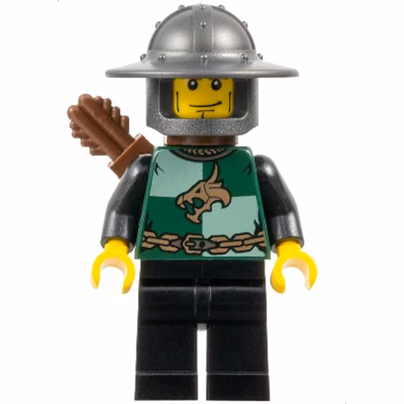 Kingdoms - Dragon Knight Quarters, Helmet with Broad Brim, Vertical Cheek Lines, Quiver