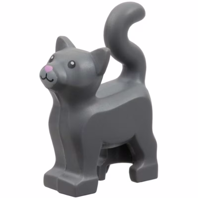 Cat, Standing with Black Eyes, Light Bluish Gray Muzzle, and Bright Pink Nose Pattern Cat, Standing with Black Eyes, Light Bluish Gray Muzzle, and Bright Pink Nose Pattern