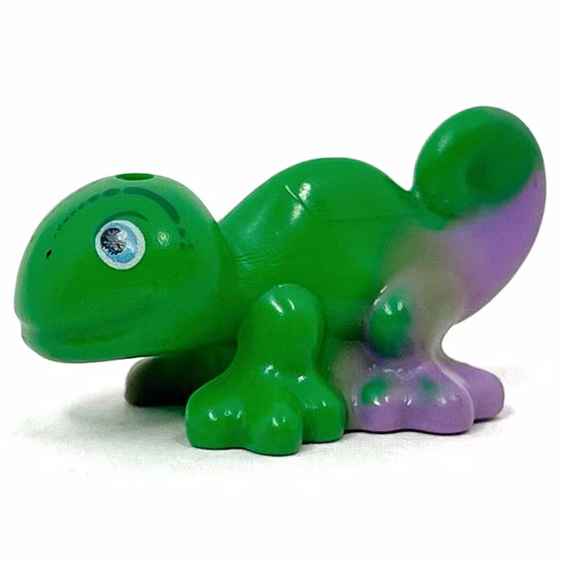 Chameleon, Friends / Elves with Black, Medium Azure and White Eyes and Marbled Medium Lavender Pattern Chameleon, Friends / Elves with Black, Medium Azure and White Eyes and Marbled Medium Lavender Pattern