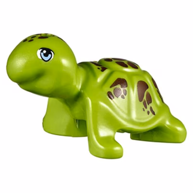 Turtle, Friends / Elves with Bright Light Blue Eyes and Reddish Brown Spots Pattern (Bubbles)