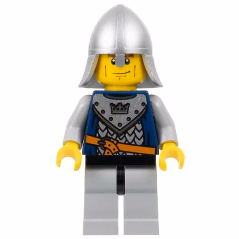 Fantasy Era - Crown Knight Scale Mail with Crown, Helmet with Neck Protector, Vertical Cheek Lines