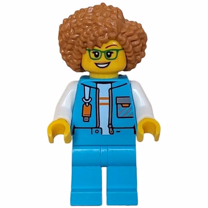 Arctic Explorer Researcher - Female, Medium Azure Jacket with Flash Drive, Medium Azure Legs, Medium Nougat Hair, Glasses Arctic Explorer Researcher - Female, Medium Azure Jacket with Flash Drive, Medium Azure Legs, Medium Nougat Hair, Glasses