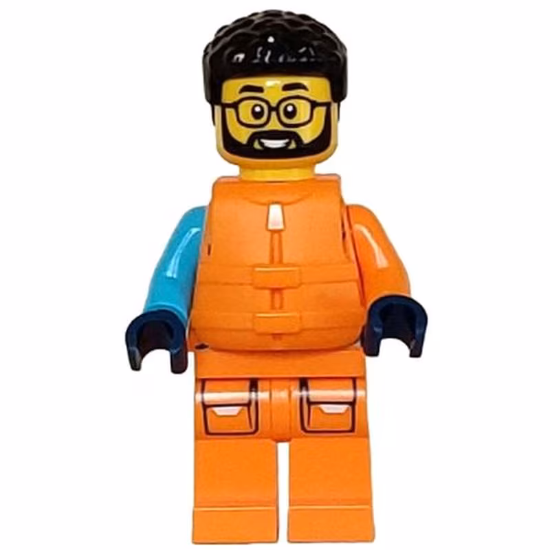 Arctic Explorer - Male, Shoulder Bag, Glasses, Black Hair, Orange Life Jacket Arctic Explorer - Male, Shoulder Bag, Glasses, Black Hair, Orange Life Jacket