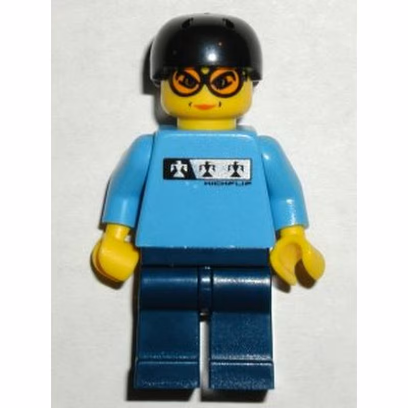 Skateboarder, Medium Blue Shirt, Dark Blue Legs