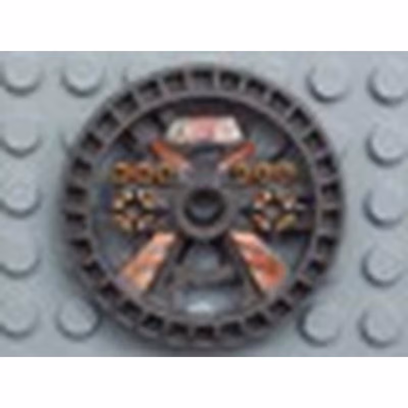 Technic, Disk 5 x 5 - RoboRider Talisman Wheel, Blazooka Mold with Robot Pattern