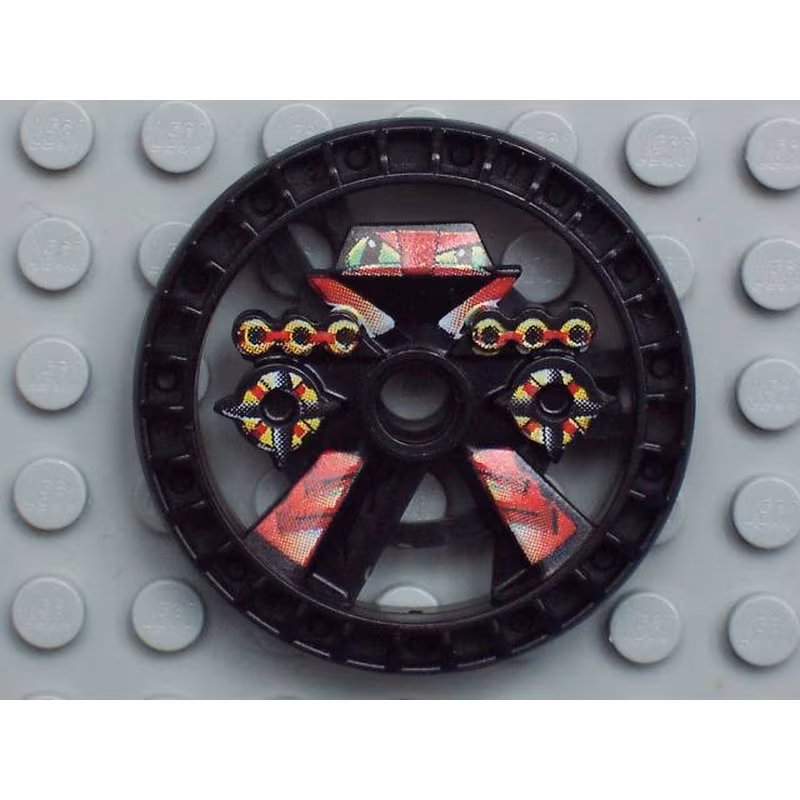 Technic, Disk 5 x 5 - RoboRider Talisman Wheel, Blazooka Mold with Robot Pattern