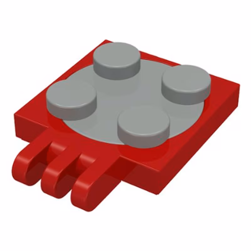 Turntable 2 x 2 Plate with Hinge with 3 Fingers with Light Gray Top (251 / 3679)