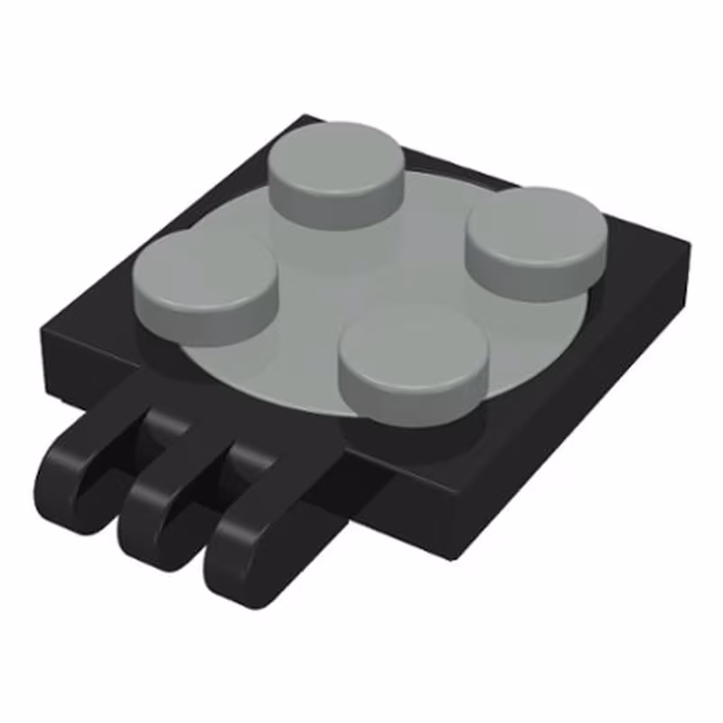 Turntable 2 x 2 Plate with Hinge with 3 Fingers with Light Gray Top (251 / 3679)