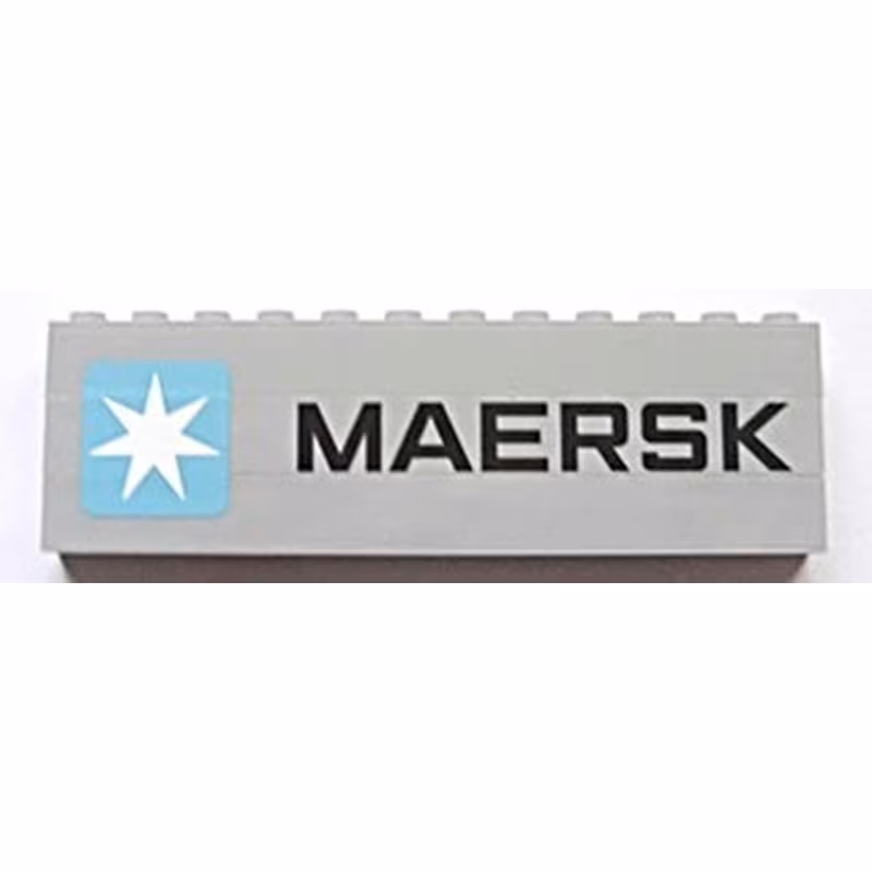 Stickered Assembly 12 x 1 x 3 with Maersk Logo Pattern (Sticker) - Set 10219 - 3 Brick 1 x 12