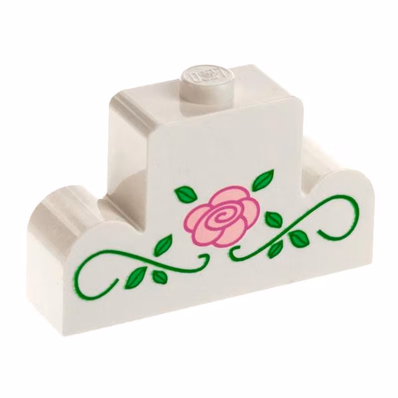 Brick, Modified 1 x 4 x 2 Center Stud Top with Rose and Vines Pattern Brick, Modified 1 x 4 x 2 Center Stud Top with Rose and Vines Pattern