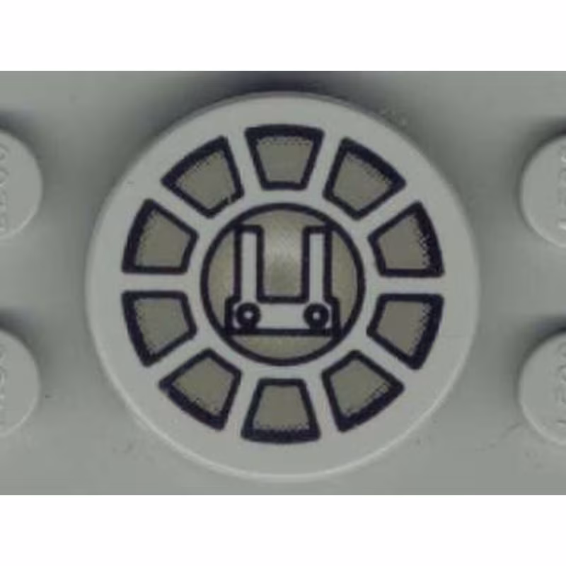 Tile, Round 2 x 2 with SW Radial Machinery Pattern Tile, Round 2 x 2 with SW Radial Machinery Pattern