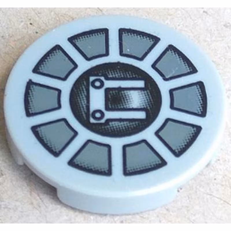 Tile, Round 2 x 2 with SW Radial Machinery Pattern Tile, Round 2 x 2 with SW Radial Machinery Pattern